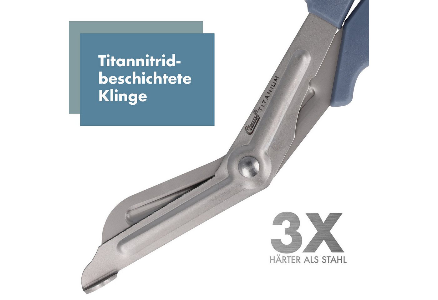 CLAUSS Universalschere Titanium Verbandschere, Erste Hilfe Schere für Pflaster und Stoffe, Notfallschere mit Titan-Edelstahlklinge – Bild 2 von 5