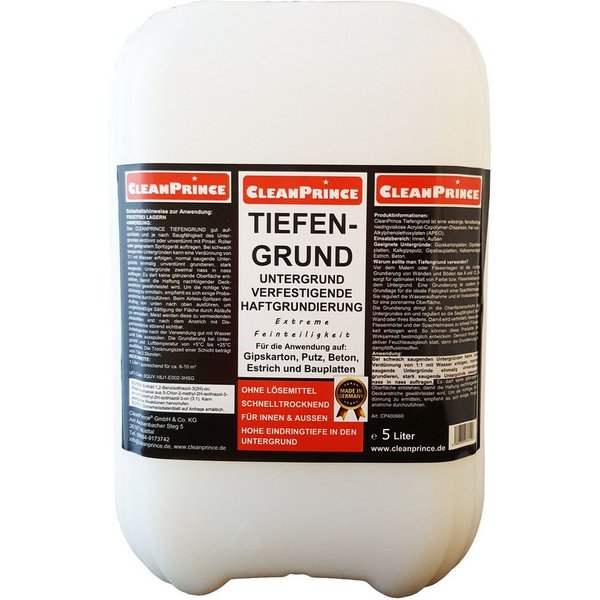 CleanPrince Tiefengrund Tiefengrund, auf Gipskarton, Putz, Beton, Estrich, Bauplatten, für Innen und Außen