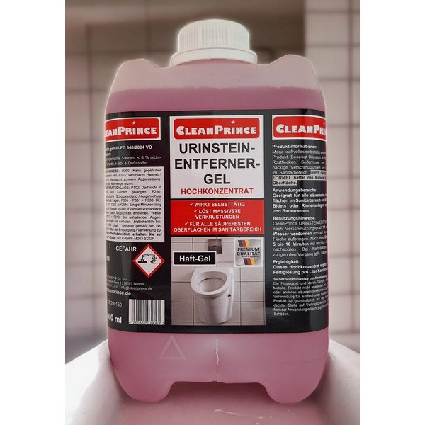 CleanPrince Urinsteinentferner Gel gelförmig, Hochkonzentrat Urinsteinlöser (selbsttätige Wirkungsweise)