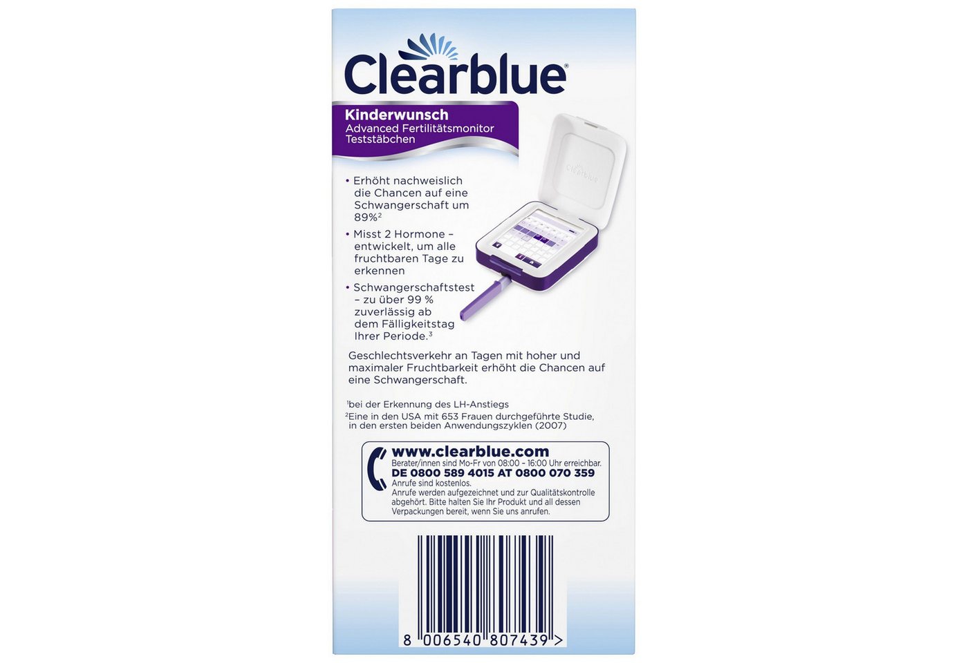 Clearblue Ovulationstest Fertilitätsmonitor Teststäbchen - 20St. + 4 Schwangerschaftstests, 1-tlg. – Bild 4 von 4