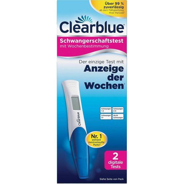 Clearblue Schwangerschaftstest Frühtest digital mit Wochenbestimmung, 2 Stk., 2-tlg.