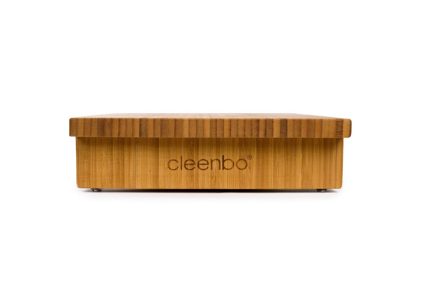 cleenbo Schneidebrett mit Auffangschale - Profi Holz Küchenbrett aus Bambus- 43 x 29 x 7,5cm, Holz, Antibakterielles Holzbrett mit Auffangschale aus Edelstahl – Bild 5 von 5
