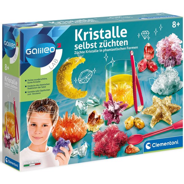 Clementoni® Experimentierkasten Galileo, Kristalle selbst züchten neu, Made in Europe
