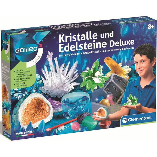 Clementoni® Experimentierkasten Galileo, Kristalle und Edelsteine Deluxe, Made in Europe