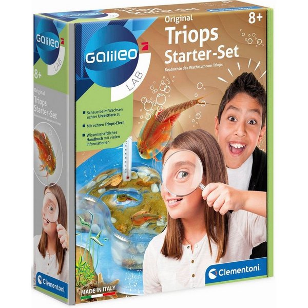 Clementoni® Experimentierkasten Galileo, Original Triops Starter-Set, Made in Europe