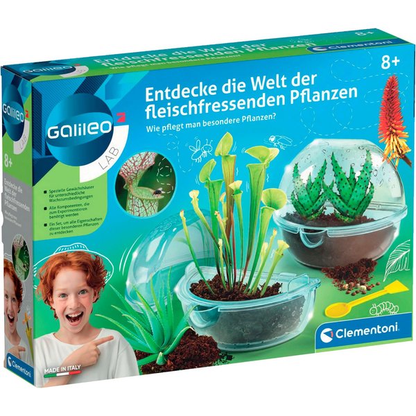 Clementoni® Experimentierkasten Galileo, Entdecke die Welt der fleischfressenden Pflanzen, Made in Europe