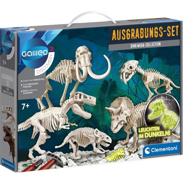Clementoni® Experimentierkasten Galileo, Ausgrabungs-Set Dino Mega-Collection, Made in Europe