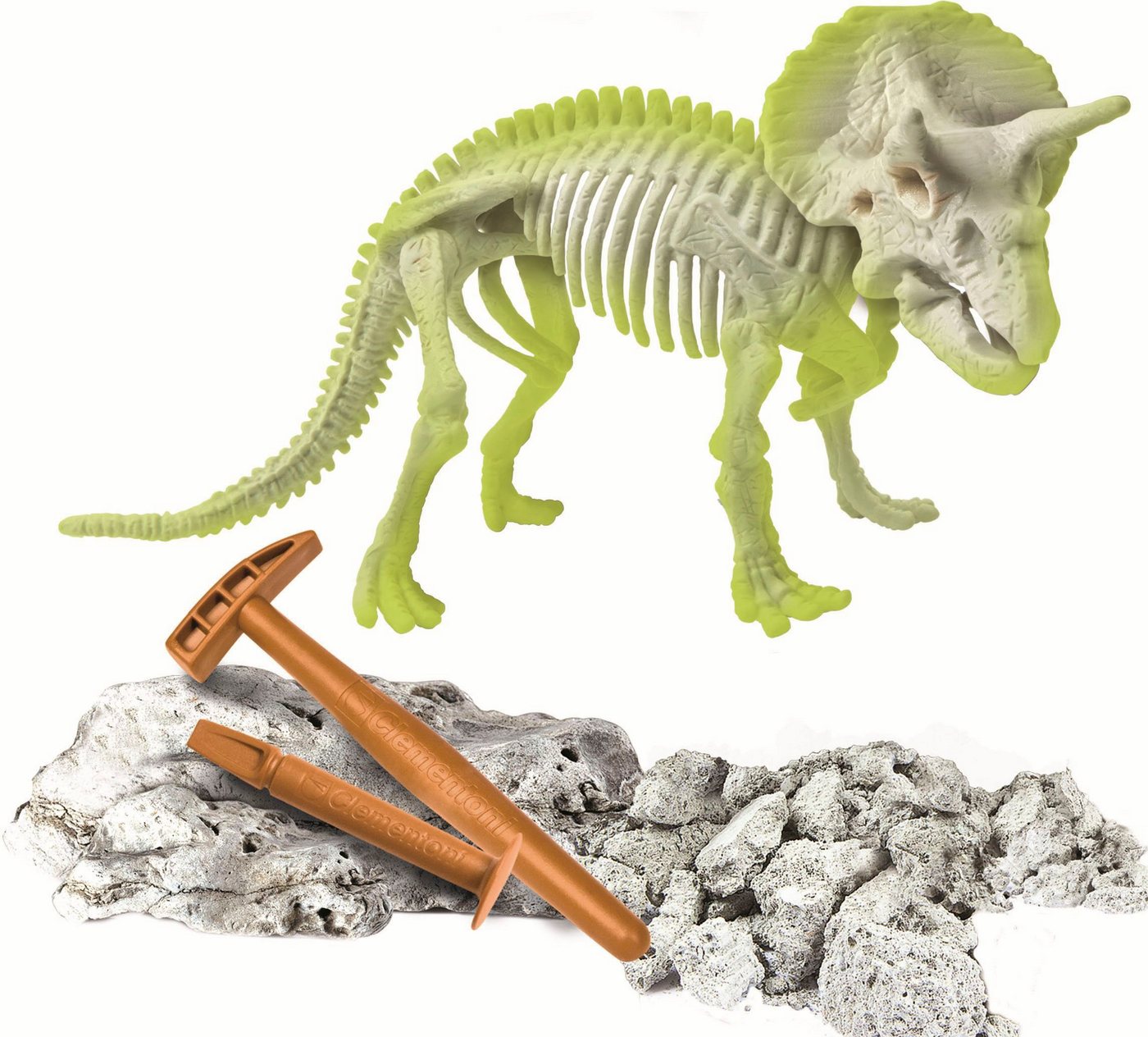 Clementoni® Experimentierkasten Galileo, Ausgrabungs-Set Triceratops, Made in Europe – Bild 4 von 5