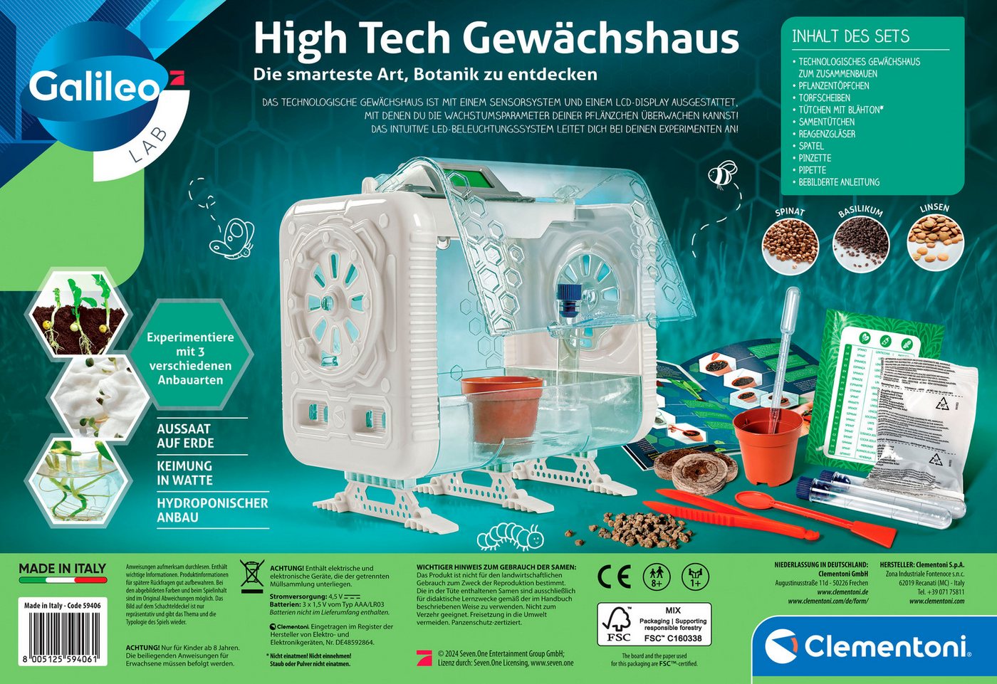 Clementoni® Experimentierkasten Galileo Lab, High Tech Gewächshaus – Bild 3 von 5