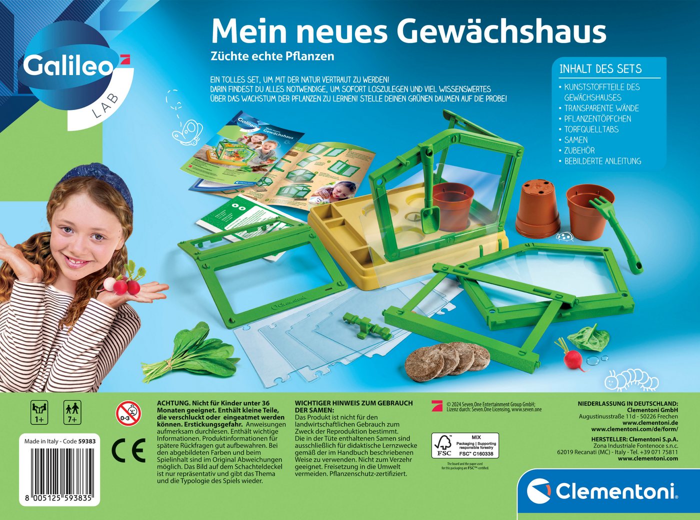 Clementoni® Experimentierkasten Galileo Lab, Mein neues Gewächshaus, Made in Europe – Bild 3 von 5