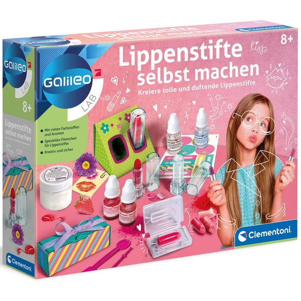 Clementoni® Experimentierkasten Galileo, Lippenstifte selbst machen, Made in Europe