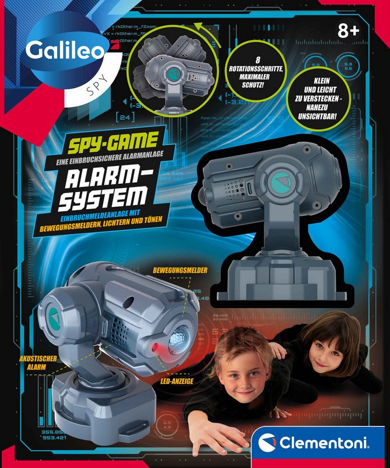 Clementoni® Experimentierkasten Galileo Spy, Alarm-System, mit Bewegungsmelder, Lampe und Alarmsirene – Bild 5 von 5
