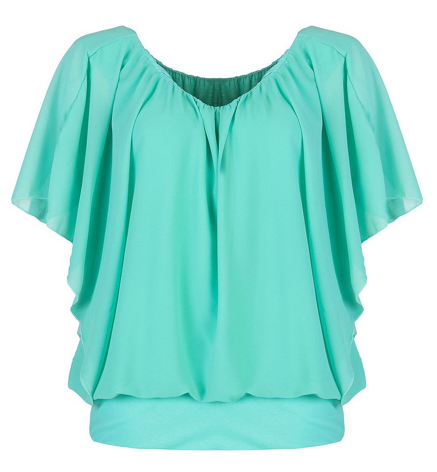 CLEO STYLE Chiffonbluse Damen Bluse 661 42-46 Mint – Bild 2 von 5