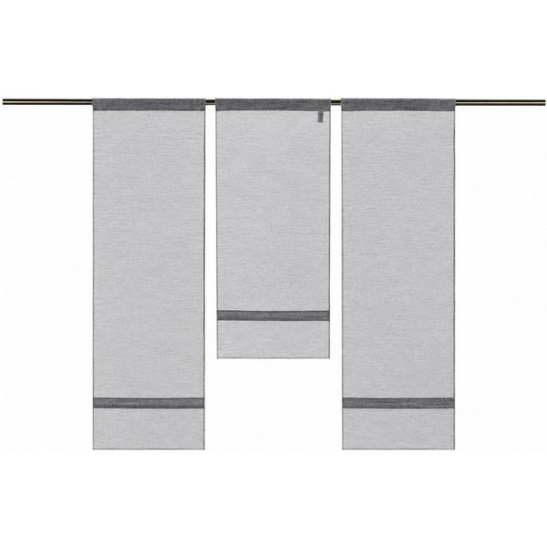 Clever-Kauf-24 Scheibengardine 3-teiliges Mini-Flächenvorhang-Set in grau, 4015-11 (3 St), Scheibengardine