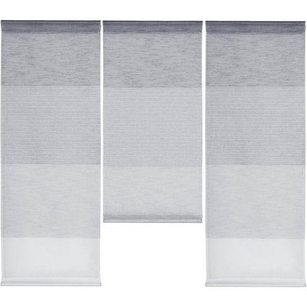 Clever-Kauf-24 Scheibengardine Design Mini Flächenvorhang Set, weiß grau, gestreift, 4112, (3 St), Stangendurchzug, transparent