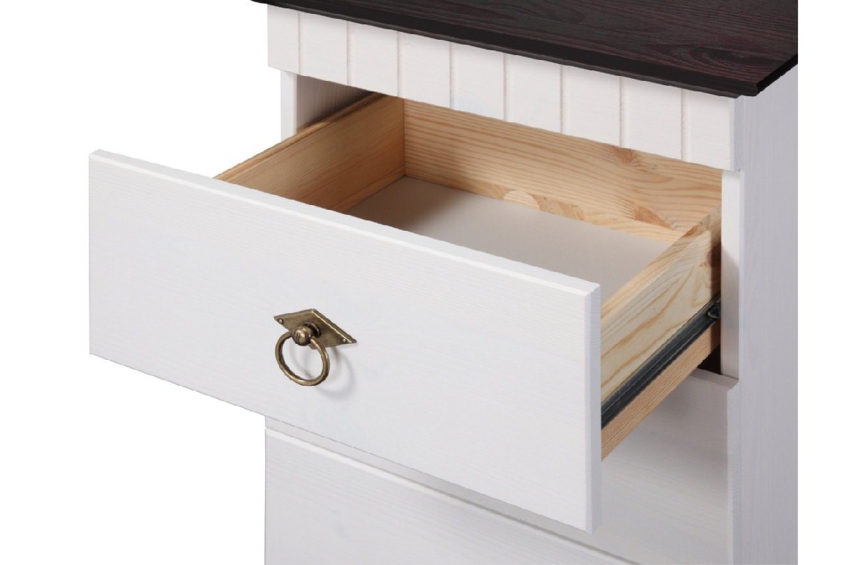 Clever-Moebel Badkommode Schubladenkommode Kiefernholz im Landhausstil, Breite 34 cm, Tiefe 34 cm, Höhe 79 cm – Bild 2 von 2