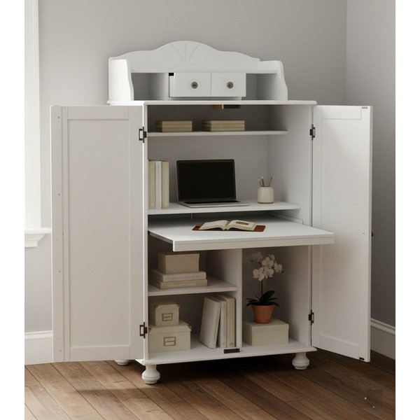 Clever-Moebel Computerschrank Computerschrank Massivholz Kiefer, Sekretär & Büroschrank, PC Schrank Breite: 83cm, Tiefe: 57cm, Höhe: 123,5-154cm