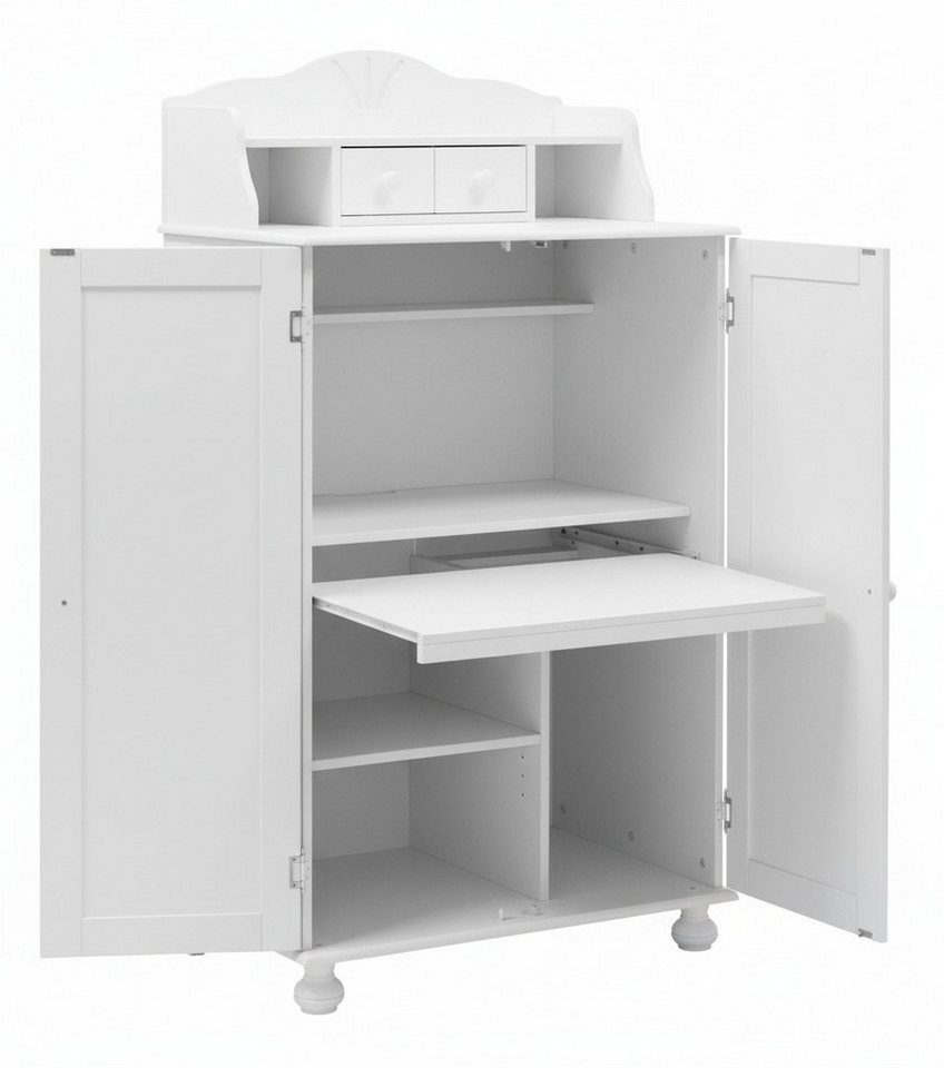 Clever-Moebel Computerschrank Computerschrank Massivholz Kiefer, Sekretär & Büroschrank, PC Schrank Breite: 83cm, Tiefe: 57cm, Höhe: 123,5-154cm – Bild 3 von 3