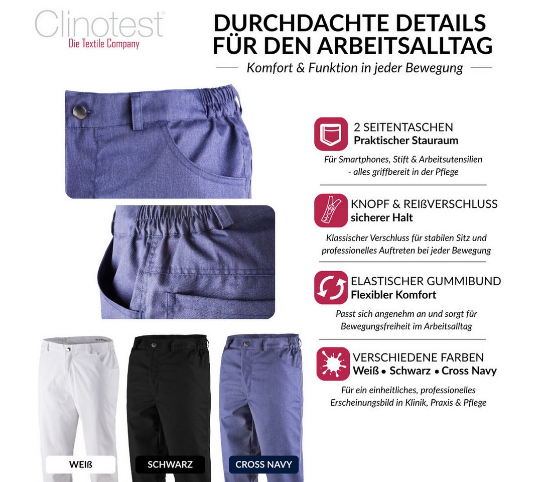 Clinotest Arbeitshose Paul/Paula, Jeanshose/Pflegehose/Klinikhose/Arzthose, Unisex – Bild 4 von 5