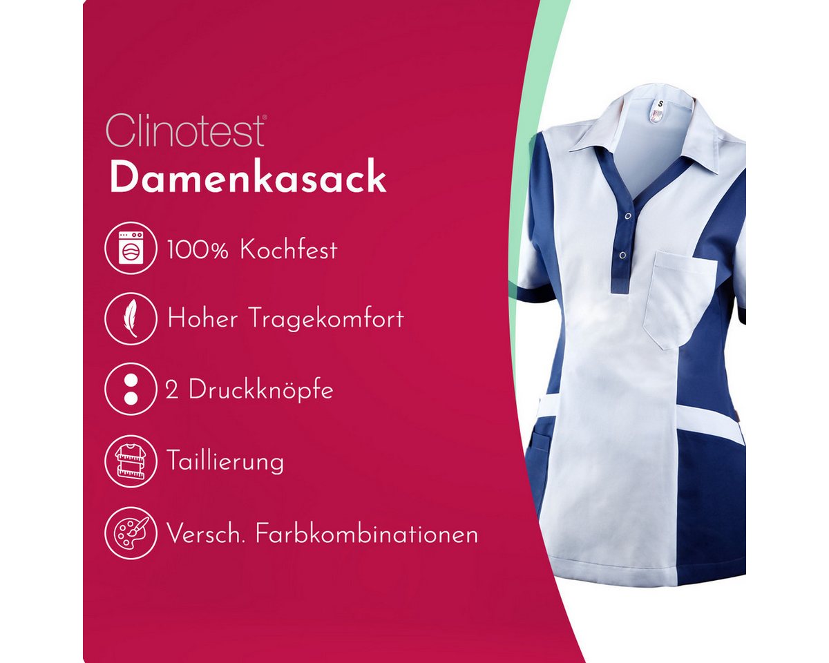 Clinotest Funktionsbluse Damenkasack "Julia", Schlupfkasack/Pflegekasack, verschiedene Farben – Bild 2 von 5