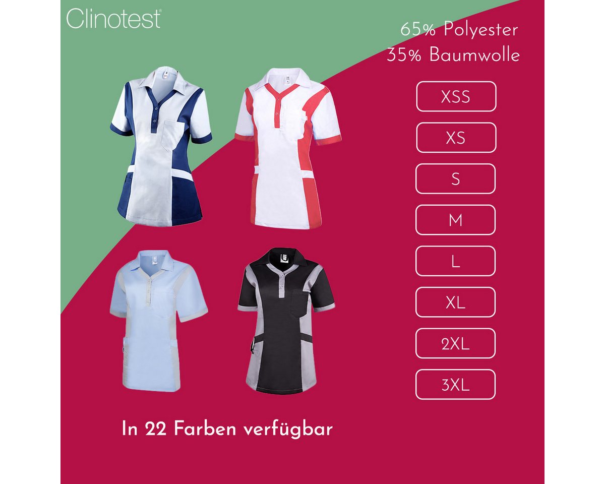 Clinotest Funktionsbluse Damenkasack "Julia", Schlupfkasack/Pflegekasack, verschiedene Farben – Bild 3 von 5