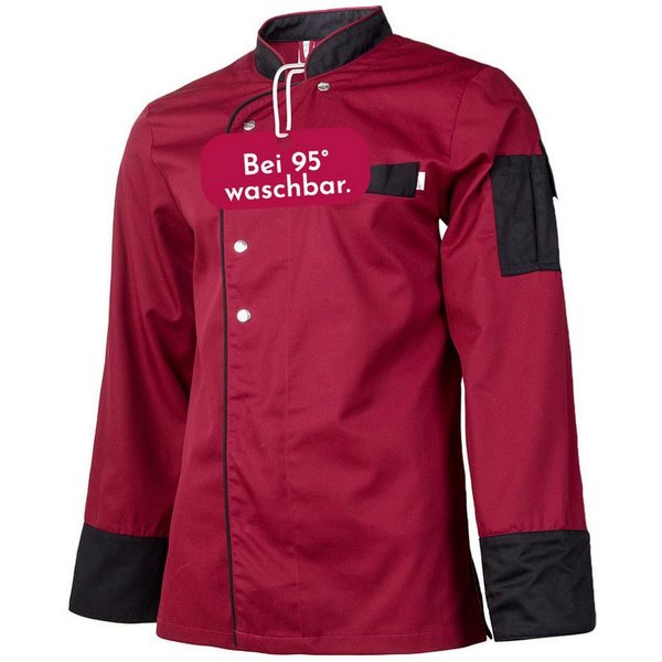 Clinotest Kochjacke langarm - 95 Grad waschbare, kochfeste Kochjacken ohne Einlaufen (1-St) Kochhemd aus 65% Polyester, 35% Baumwolle, mit Druckknopfverschluss