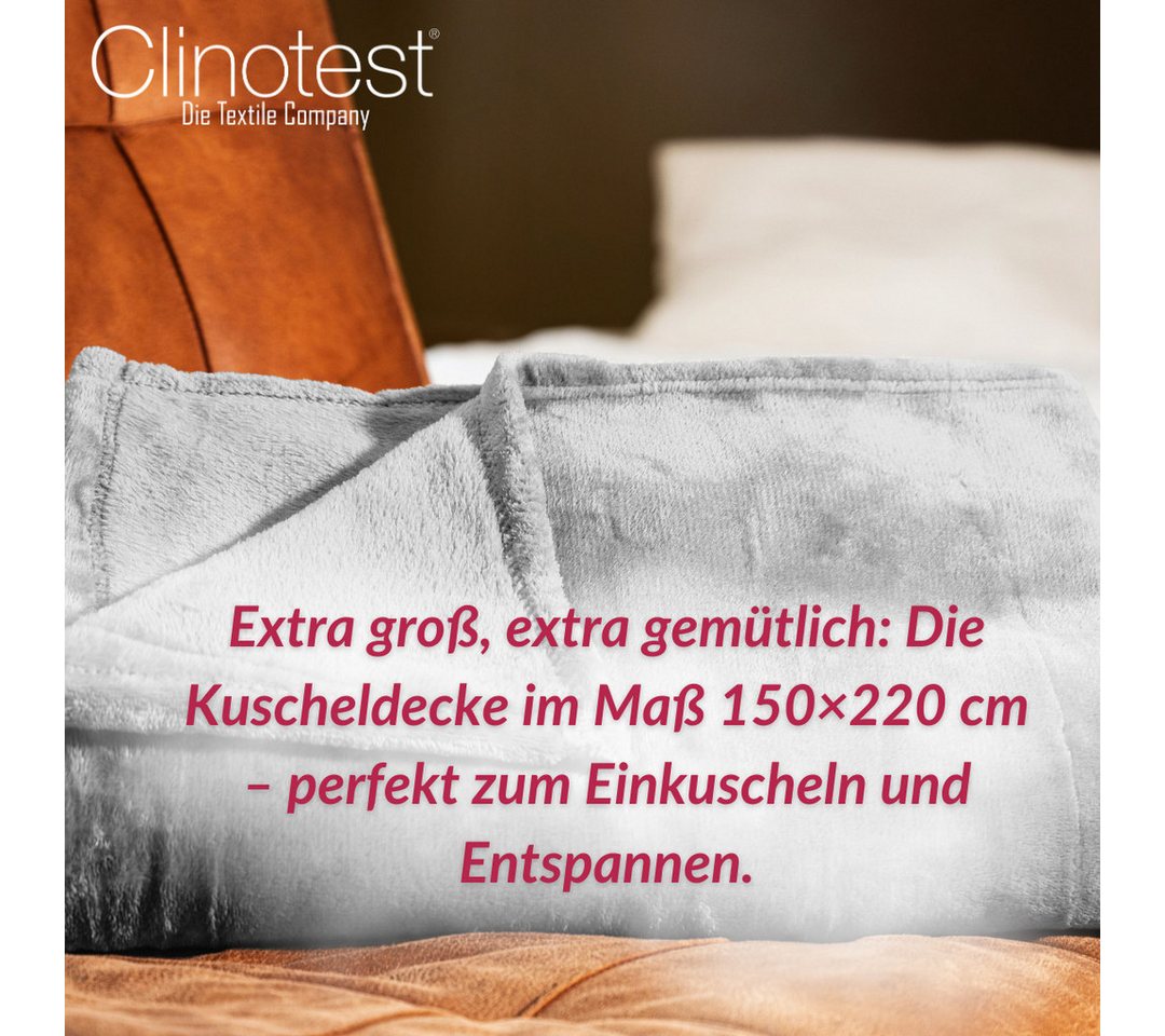 Wohndecke Kuscheldecke aus 100% Polyester, 150x220 cm, Clinotest, Kochfest ohne Einlaufen oder Fusseln, auch als Sofadecke & Tagesdecke – Bild 3 von 5