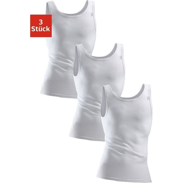 Clipper Exclusive Unterhemd (3-St) mit Komfortschnitt, hinten etwas länger - in Feinripp, Tanktop