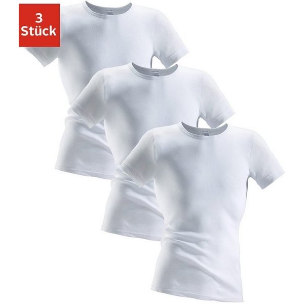 Clipper Unterhemd (3-St) aus Doppelripp, T-Shirt, Unterziehshirt, Kurzarm T-Shirt