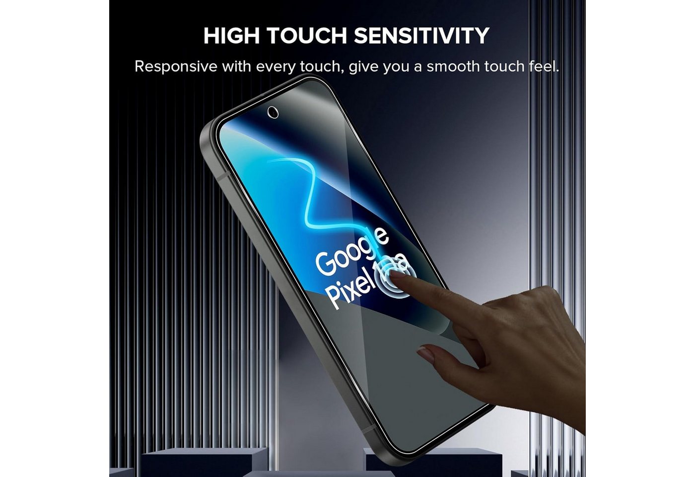 CLM-Tech Displayschutzglas 2X für Google Pixel 10a, Panzerglas Folie - Blasenfreie Anbringung und kratzfest -, 2 Stück, Anti-Fingerabdruck – Bild 5 von 5