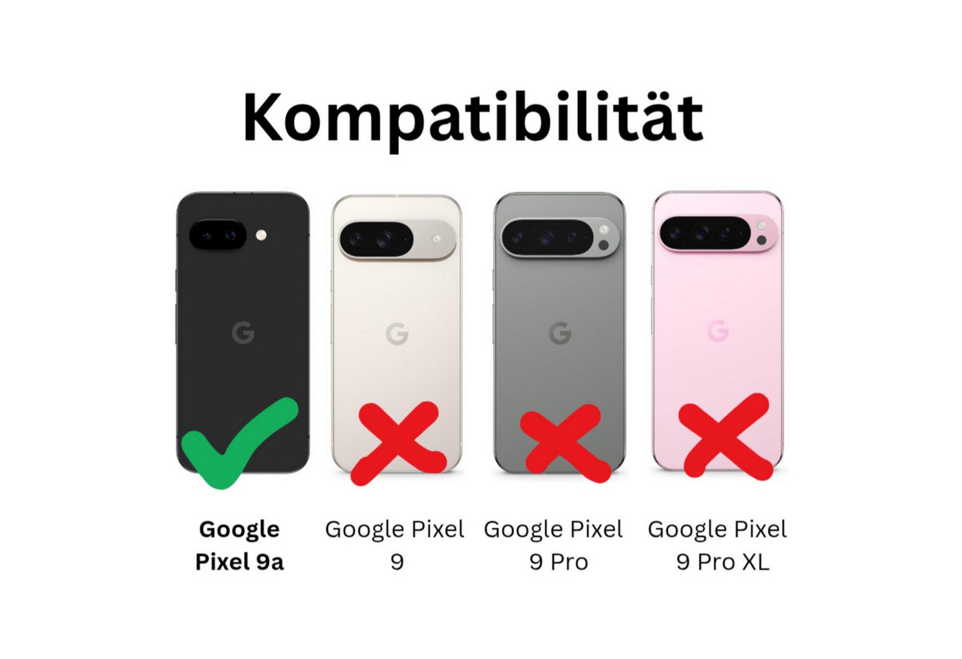 CLM-Tech Displayschutzglas 2x für Google Pixel 9a Panzerfolie für Google Pixel 9a, Panzerglas Folie - Anti-Fingerabdruck kratzfest kristallklar -, 2 Stück, Gehä – Bild 2 von 5