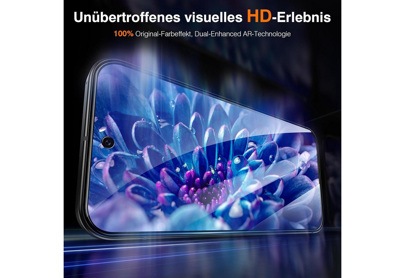 CLM-Tech Displayschutzglas 2x für Google Pixel 9a Panzerfolie für Google Pixel 9a, Panzerglas Folie - Anti-Fingerabdruck kratzfest kristallklar -, 2 Stück, Gehä – Bild 5 von 5