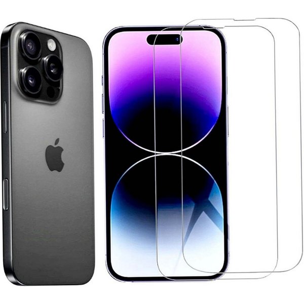 CLM-Tech Displayschutzglas 2x für iPhone 16 Pro Max 6,9 Zoll, Panzerglas Folie - Anti-Fingerabdruck und kratzfest -, 2 Stück, Kristallklar