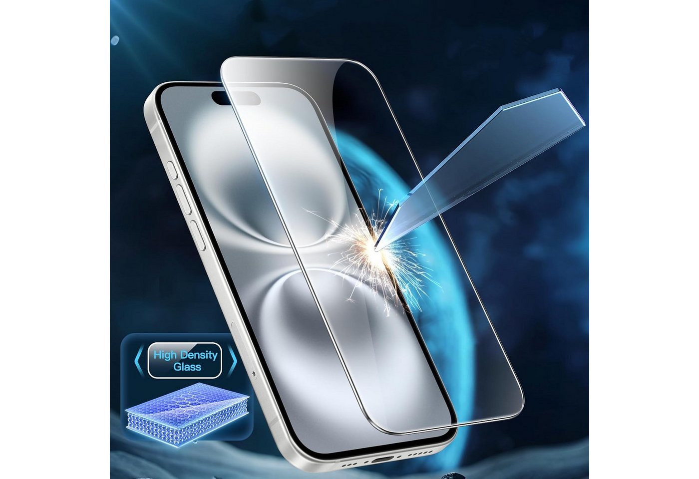 CLM-Tech Displayschutzglas 2X iPhone 18 Pro Max / iPhone 17 Pro Max für iPhone 17 Pro Max / iPhone 18 Pro Max 6,9 Zoll, Panzerglas Folie - Blasenfreie Anbringun – Bild 3 von 5