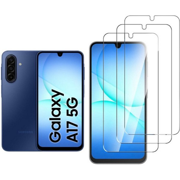 CLM-Tech Displayschutzglas 3X für Samsung Galaxy A16 / A17 / A18 4G / 5G für Samsung Galaxy A16 / A17 / A18 4G / 5G, Panzerglas Folie - Anti-Fingerabdruck und k