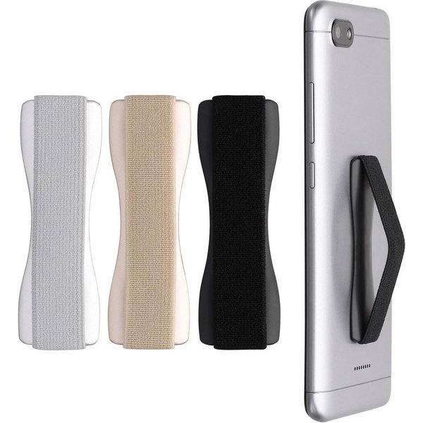 CLM-Tech Handy-Halterung Fingerhalterung Handy 3er Set - - Einhandbedienung mit Band, (bis 8,00 Zoll, Smartphone Tablet Handyhalterung selbstklebend silber gold