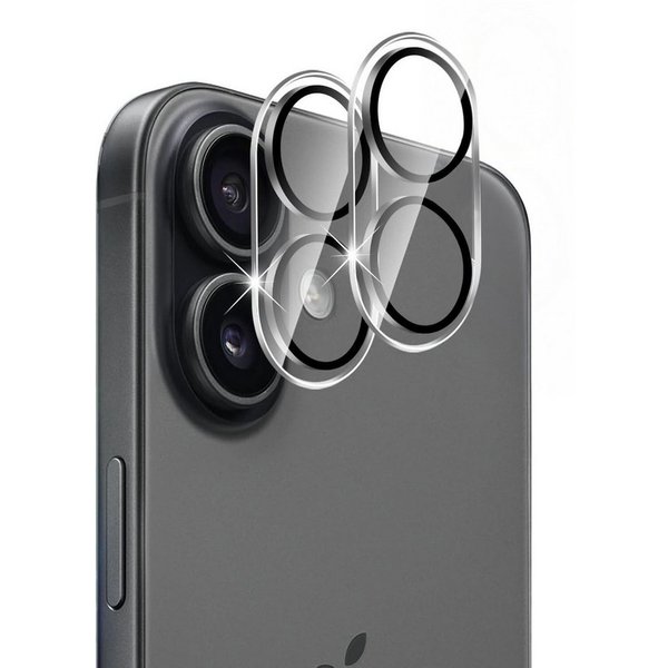 CLM-Tech Kameraschutzglas 2X für iPhone 17 6,1 Zoll, Linse Schutzglas 9H Glas - Folie kristallklar Panzerglas 2X Stück, 2 Stück, Kratzfest