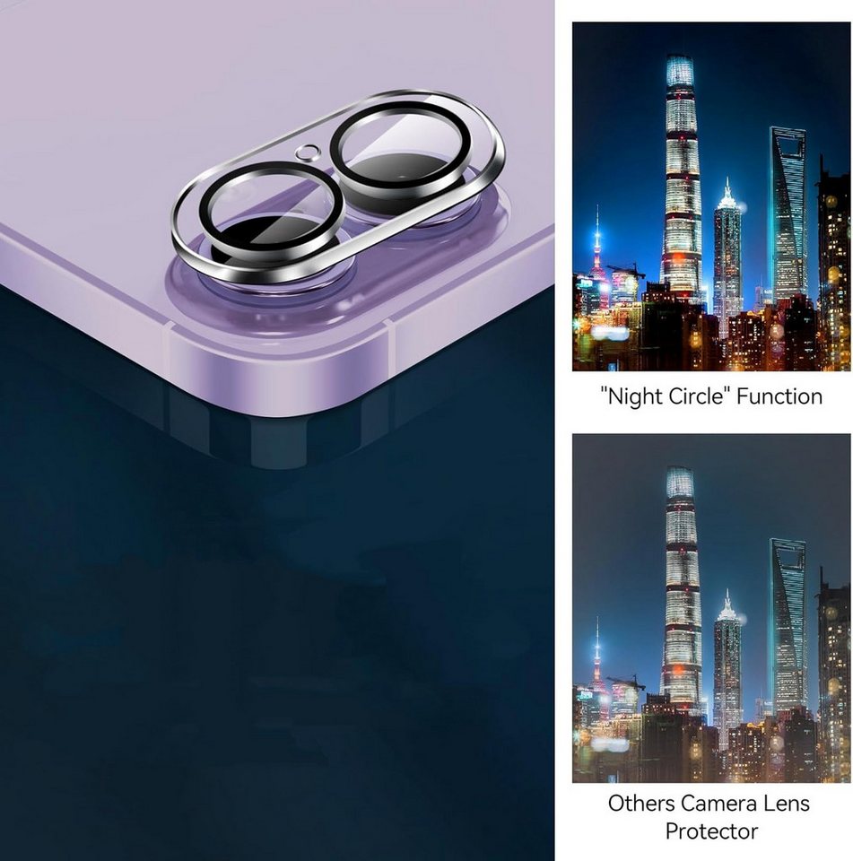 CLM-Tech Kameraschutzglas 2X für iPhone 17 6,1 Zoll, Linse Schutzglas 9H Glas - Folie kristallklar Panzerglas 2X Stück, 2 Stück, Kratzfest – Bild 4 von 5