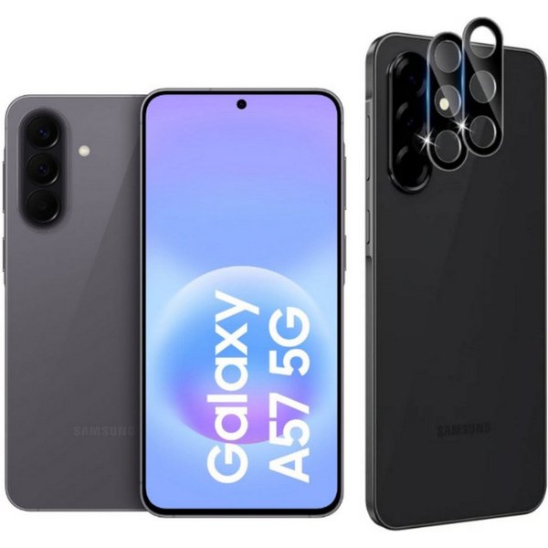 CLM-Tech Kameraschutzglas 2X für Samsung Galaxy A57 5G, Linse 9H Glas - Folie kristallklar Panzerglas, 2 Stück, Kratzfest