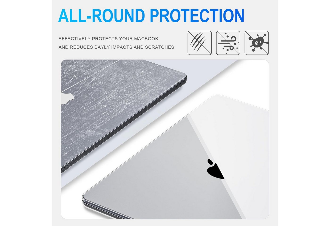 CLM-Tech Laptop-Hülle 14 Zoll, für MacBook Pro M5 M4 M3 M2 M1 - kristallklare Hartschale – Bild 2 von 5