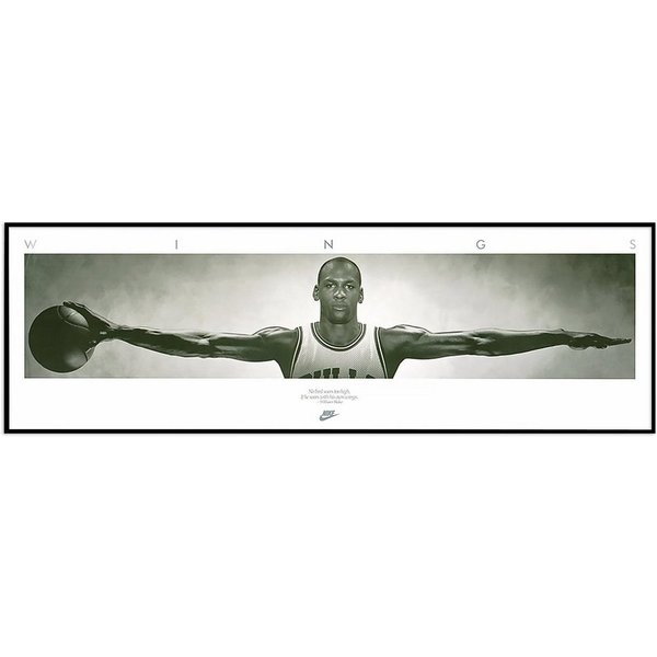 Close Up Bilderrahmen Michael Jordan Wings gerahmt Rahmenfarbe Schwarz matt