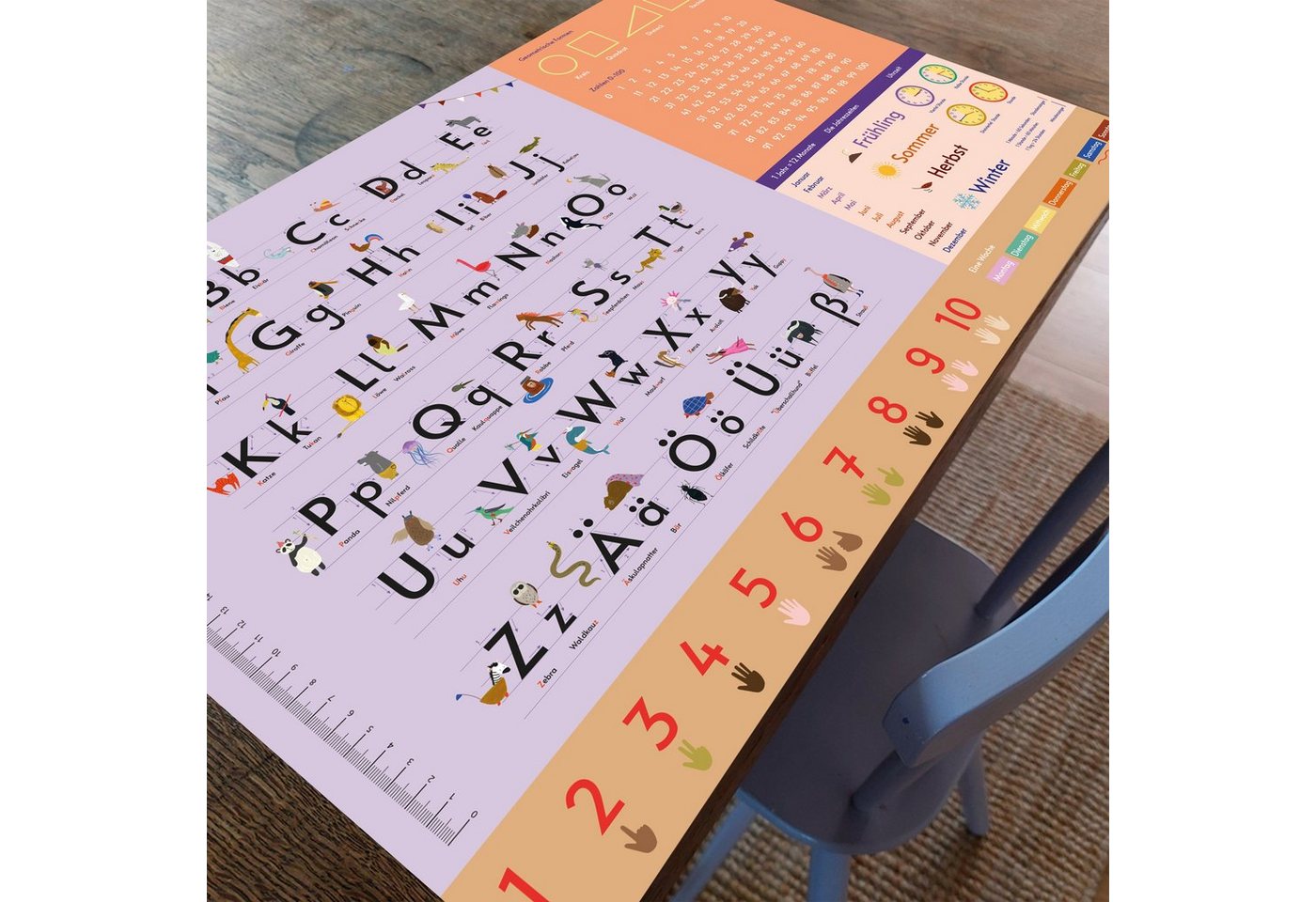 Close Up Schreibtischunterlage Alphabet Schreibtischunterlage lila für Kinder 60 x 40 cm – Bild 2 von 5