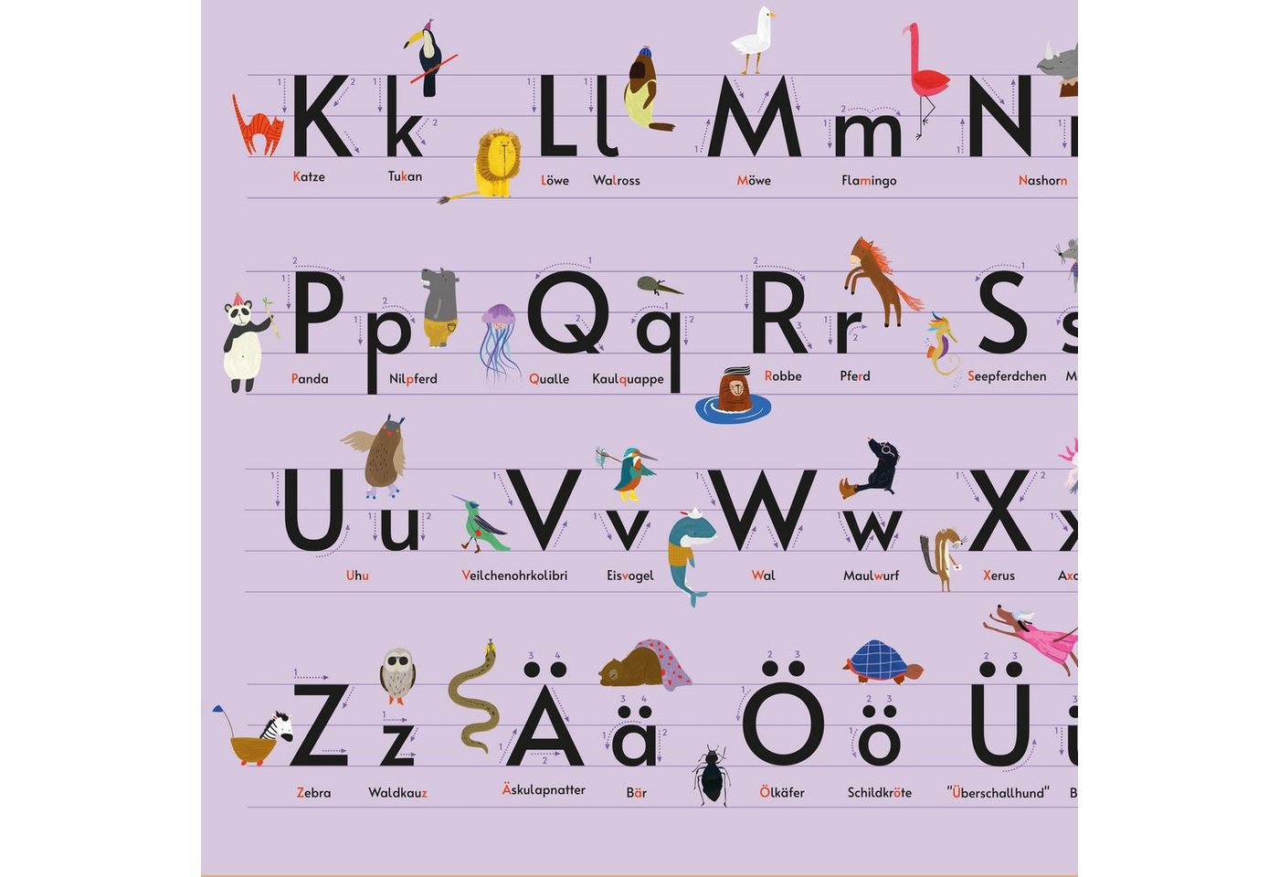 Close Up Schreibtischunterlage Alphabet Schreibtischunterlage lila für Kinder 60 x 40 cm – Bild 3 von 5