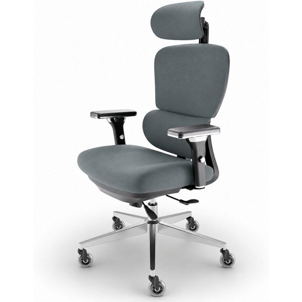 CLOUVOU Bürostuhl Ergonomisch, Schreibtischstuhl bis 150 kg (ProSeat - Chefsessel für Arbeitszimmer, 4D Gaming Armlehnen & 3D Kopfstütze), Blade Wheels, Homeoff