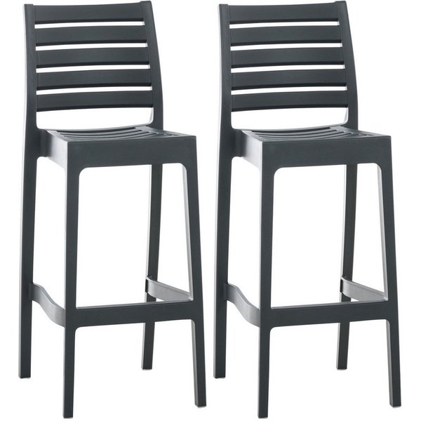 CLP Barhocker Ares (Set, 2er), Kunststoff, stapelbar, Outdoor