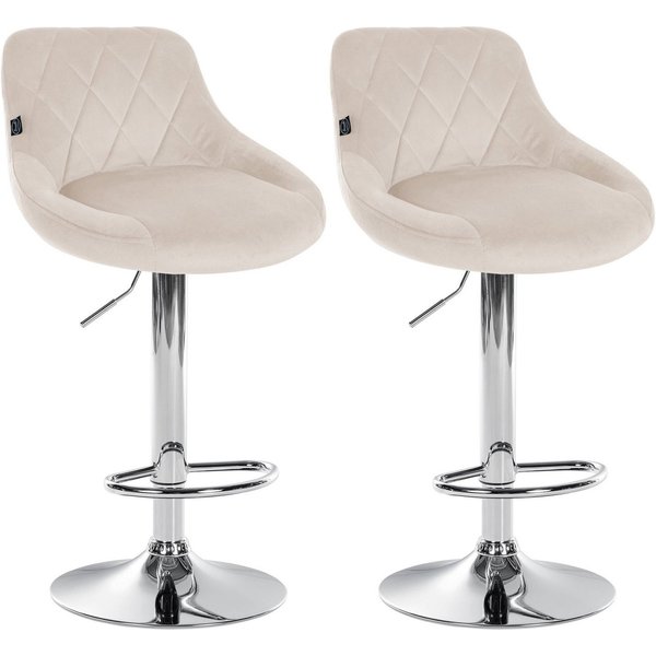 CLP Barhocker Lazio Samt (Set, 2er), Barstuhl 360° drehbar
