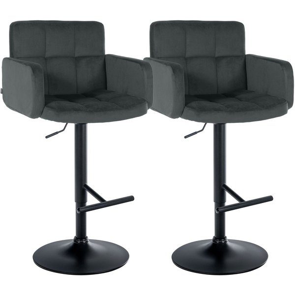 CLP Barhocker Los Angeles (Set, 2er), Samtbezug, höhenverstellbar, drehbar