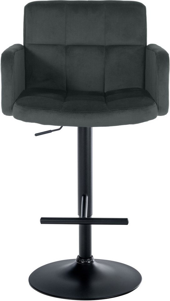 CLP Barhocker Los Angeles (Set, 2er), Samtbezug, höhenverstellbar, drehbar – Bild 4 von 5