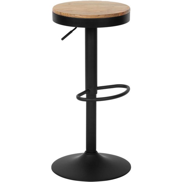 CLP Barhocker Barhocker Pitas (1er), Höhenverstellbar und Drehbar mit Holz-Sitzfläche