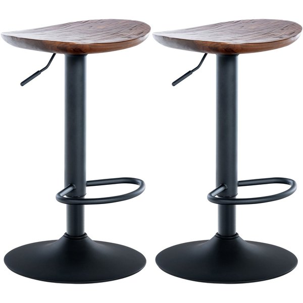 CLP Barhocker Skelde (Set, 2er), höhenverstellbar, Massivholz-Sitz